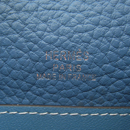 AAA Hermes Kelly 22 CM France Leather Handbag Blue H008 On Sale